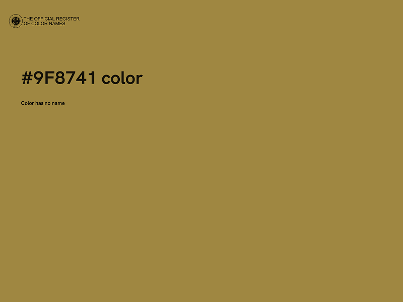 #9F8741 color image