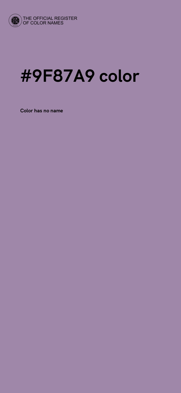 #9F87A9 color image