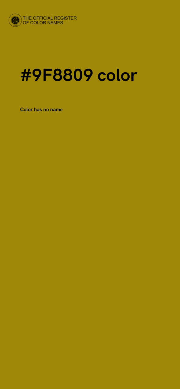 #9F8809 color image