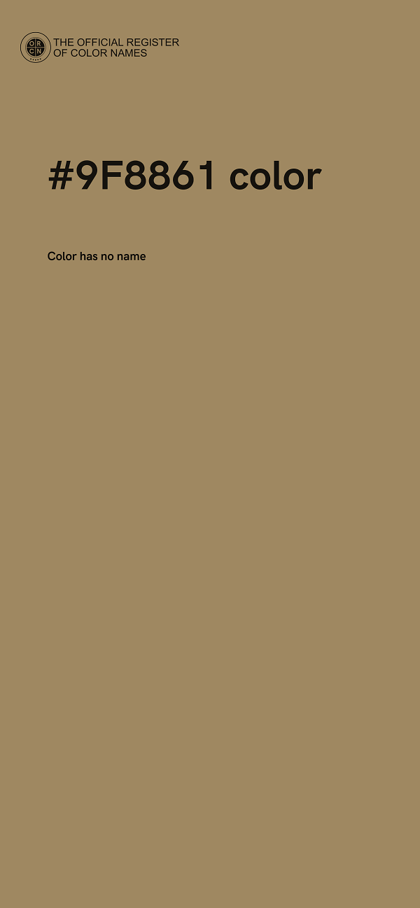 #9F8861 color image