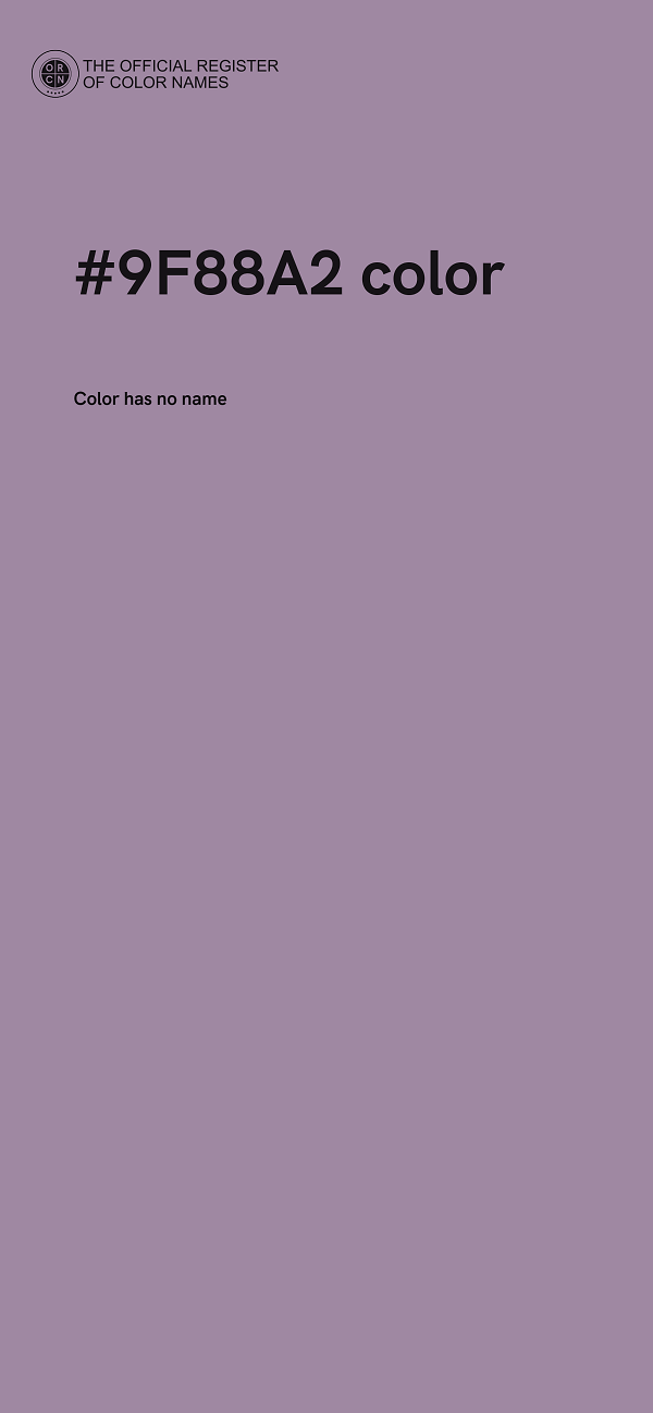 #9F88A2 color image