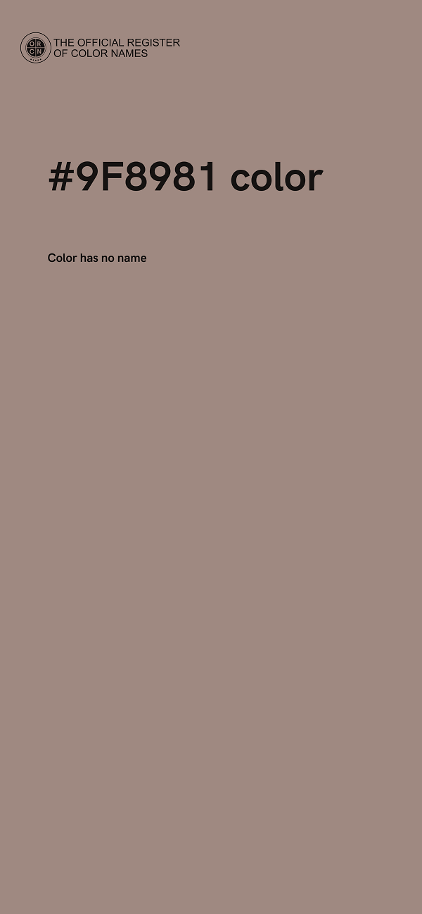 #9F8981 color image