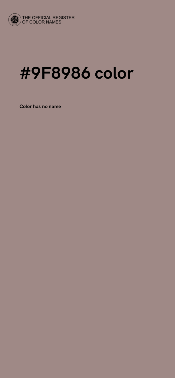 #9F8986 color image