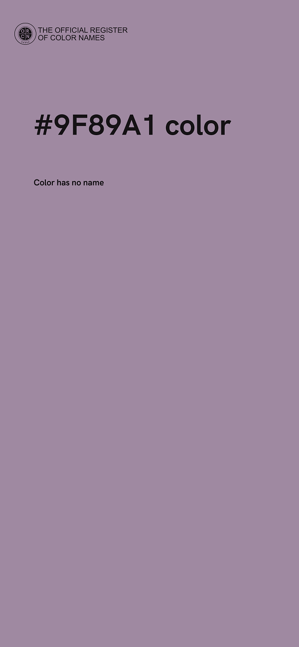 #9F89A1 color image