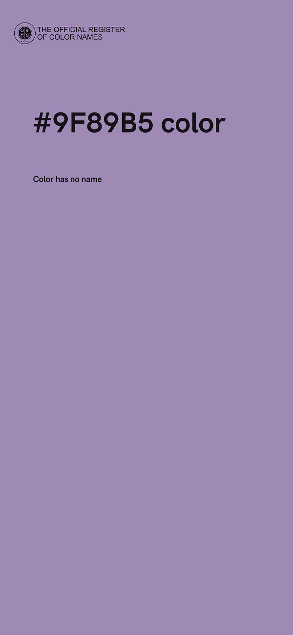 #9F89B5 color image