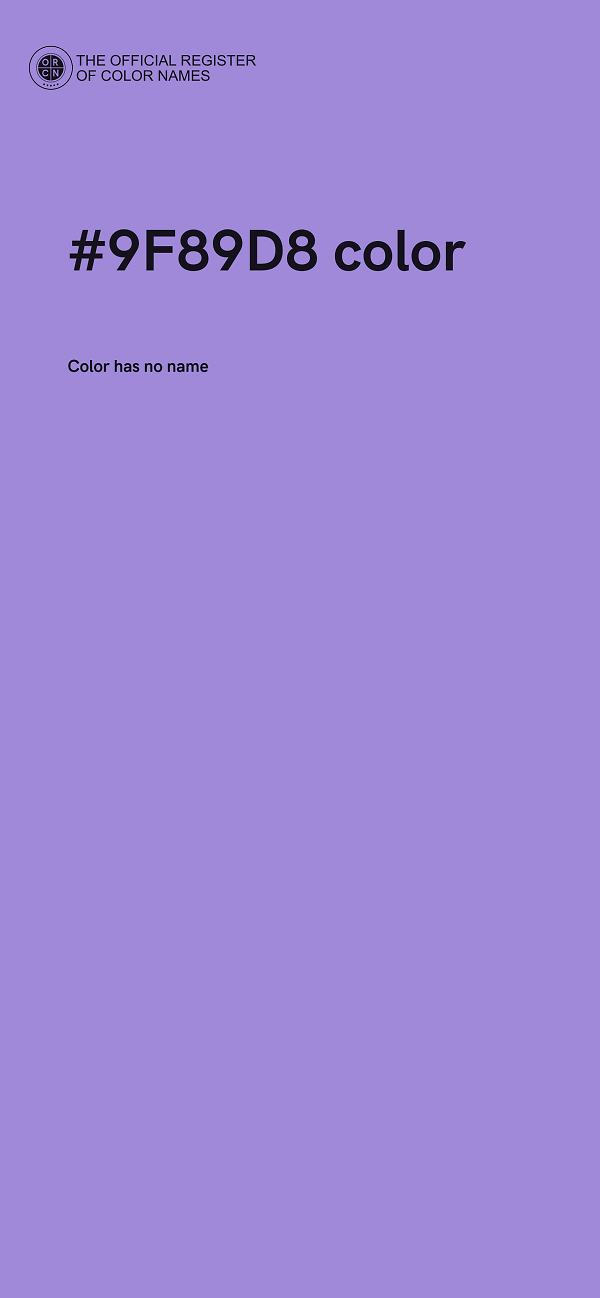 #9F89D8 color image
