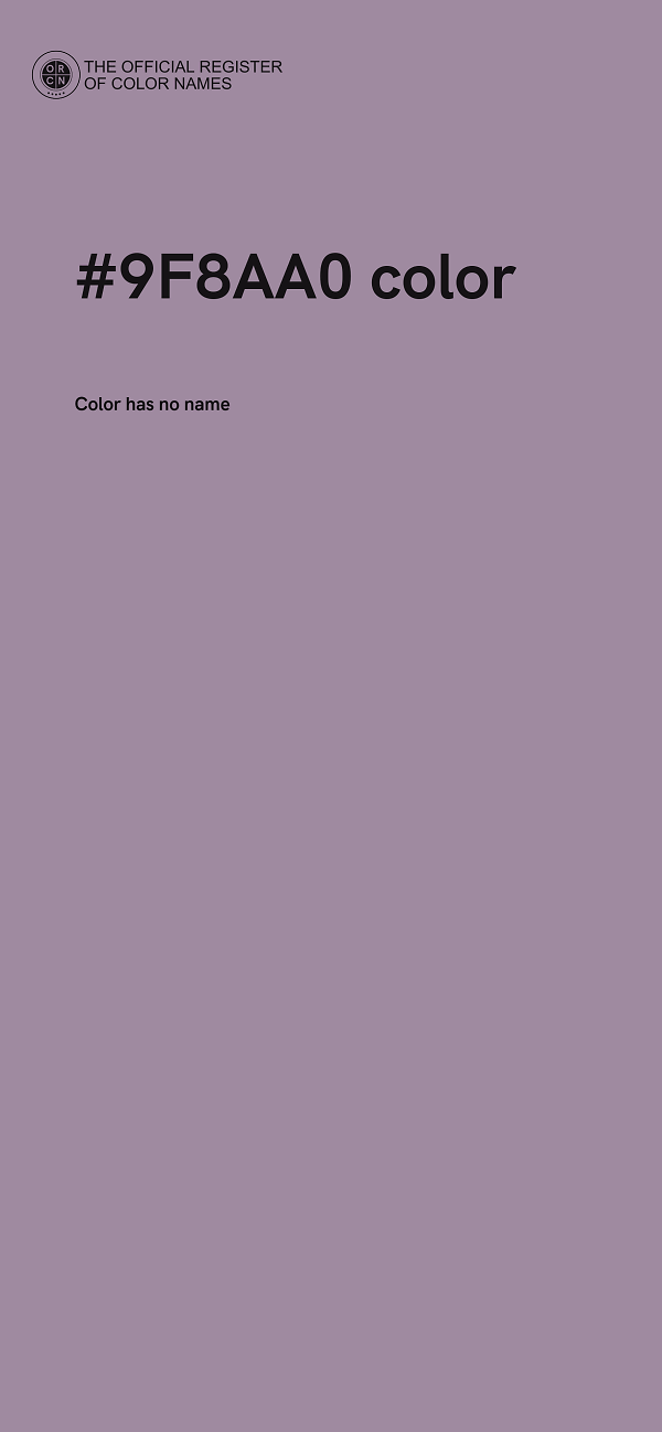 #9F8AA0 color image