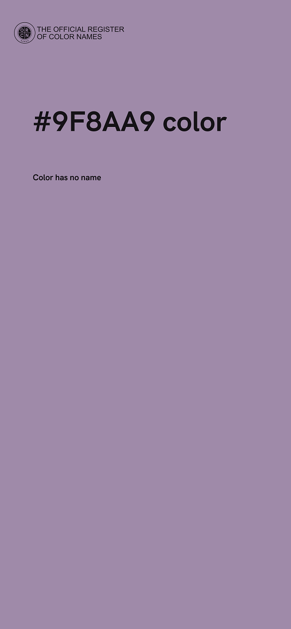 #9F8AA9 color image