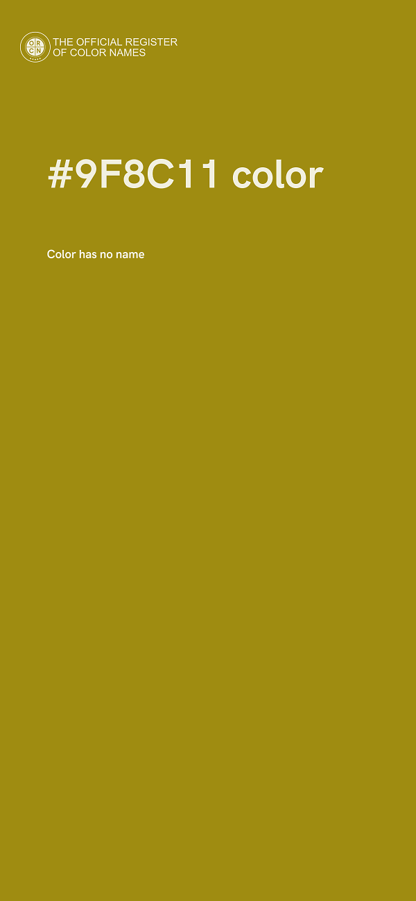 #9F8C11 color image