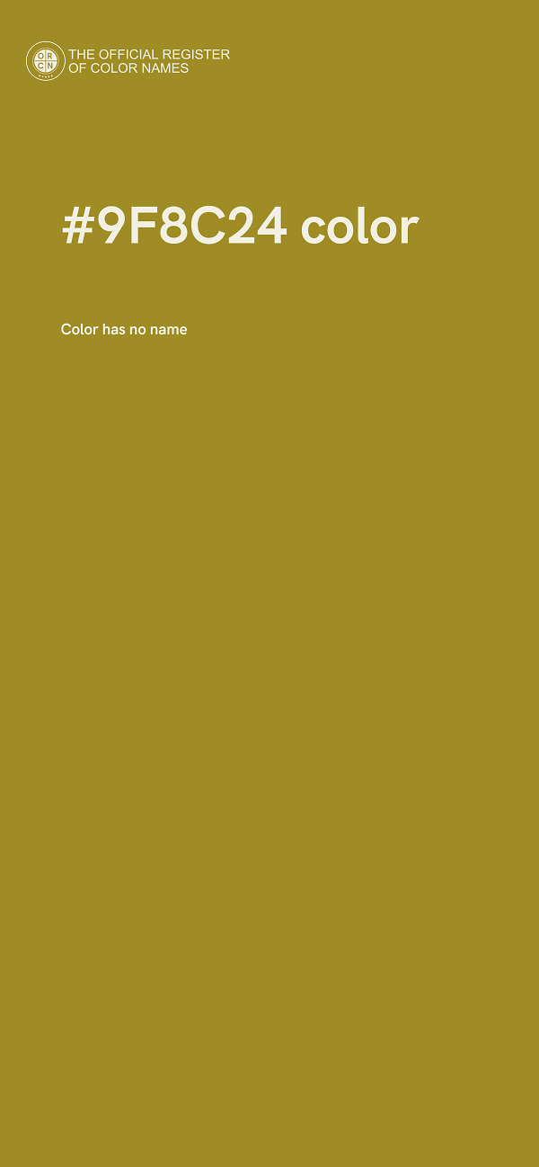 #9F8C24 color image