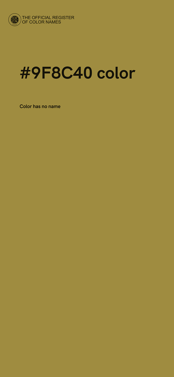 #9F8C40 color image