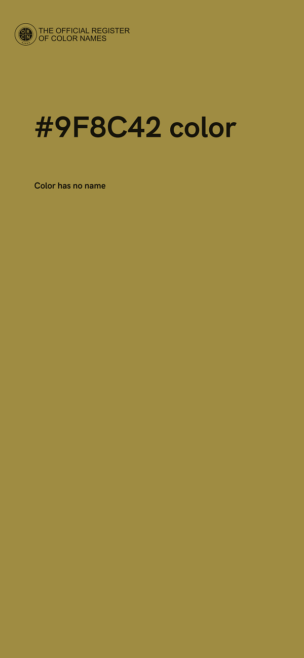 #9F8C42 color image