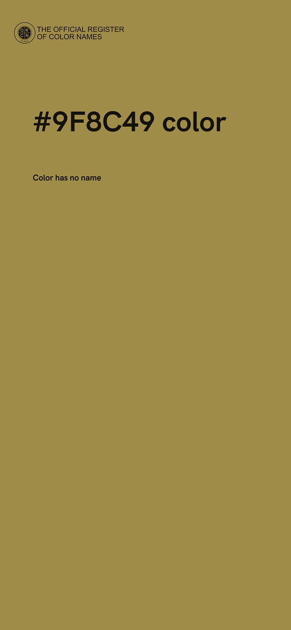 #9F8C49 color image
