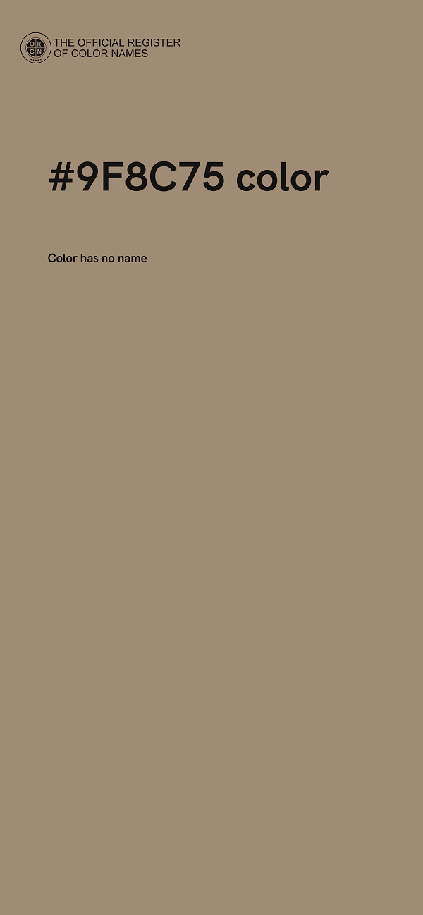 #9F8C75 color image