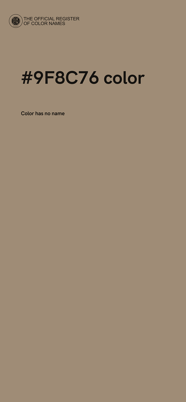 #9F8C76 color image