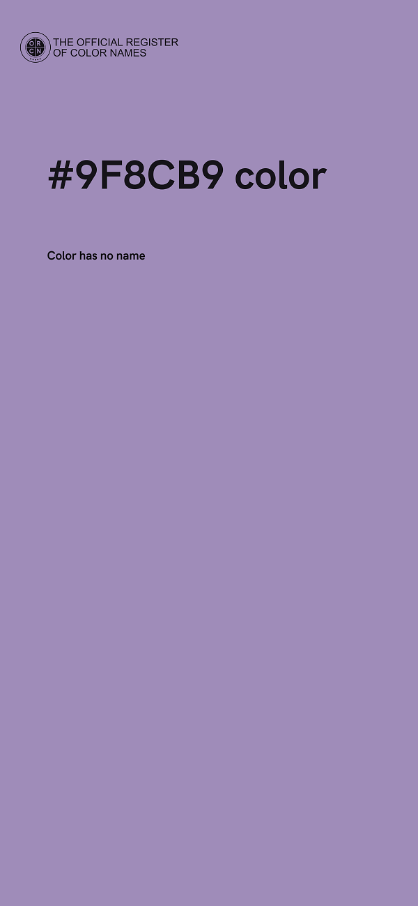 #9F8CB9 color image
