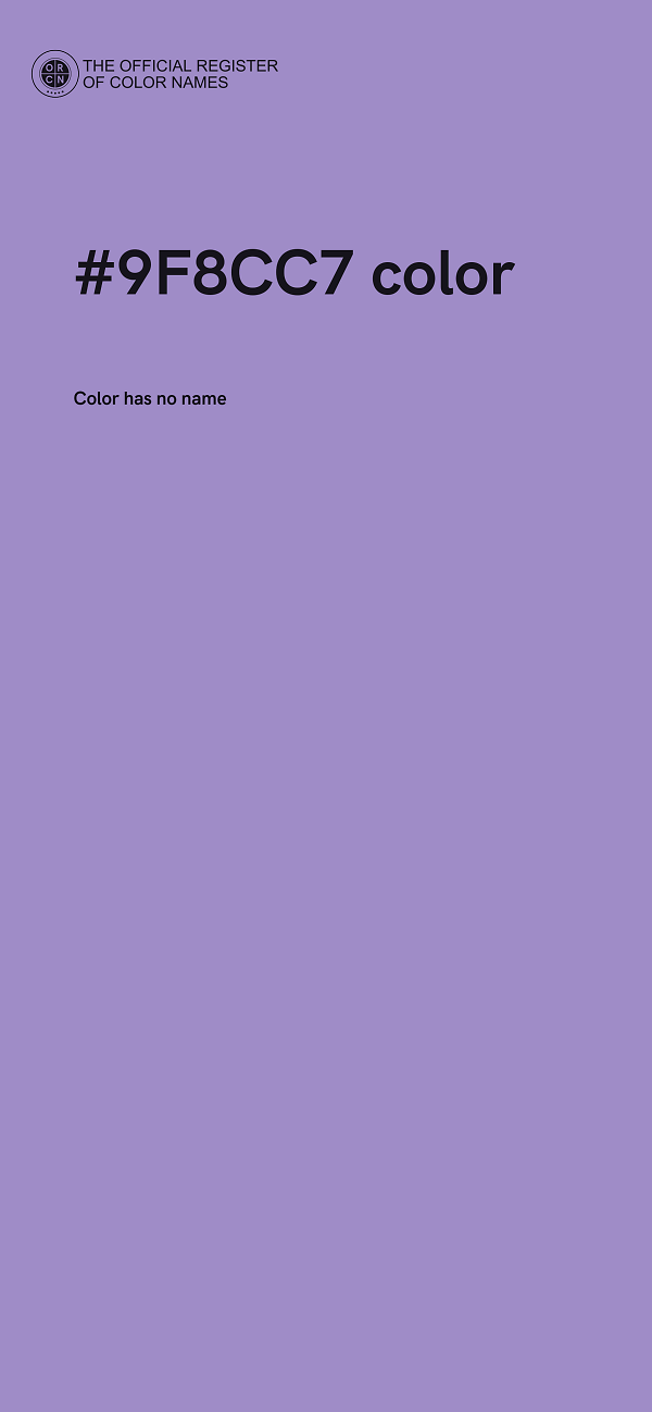 #9F8CC7 color image