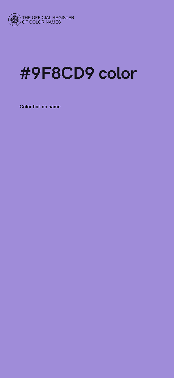 #9F8CD9 color image