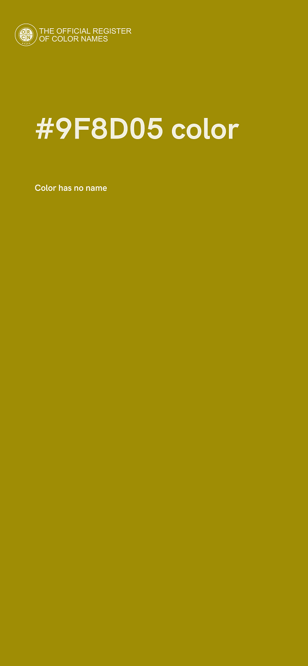 #9F8D05 color image