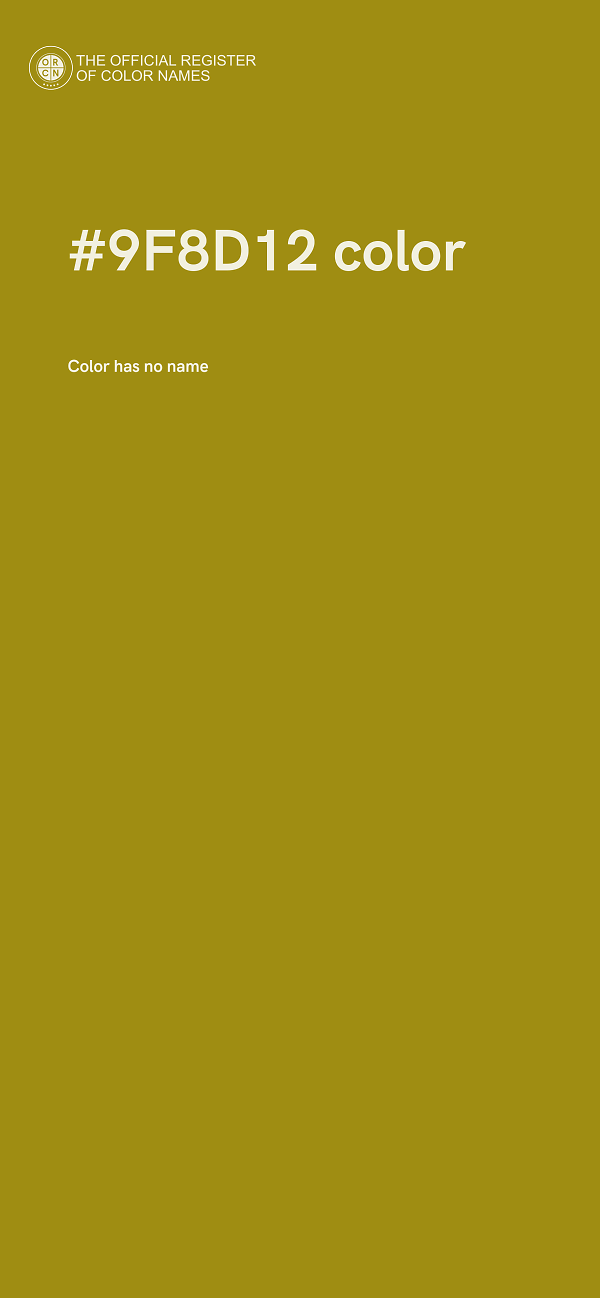 #9F8D12 color image