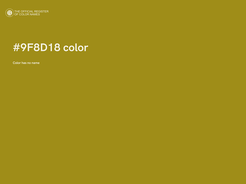 #9F8D18 color image