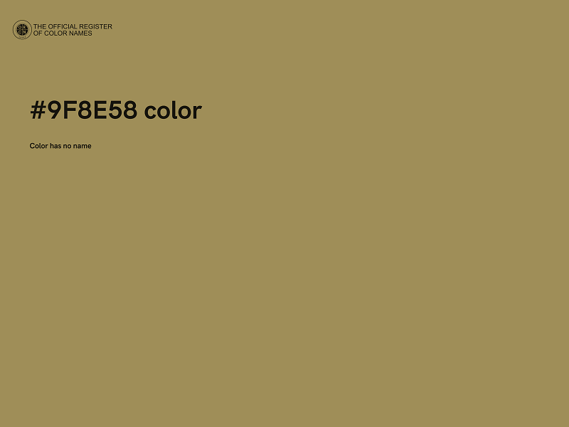 #9F8E58 color image