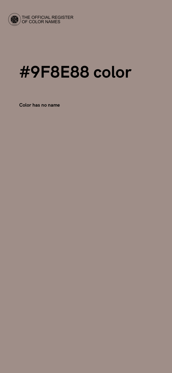 #9F8E88 color image