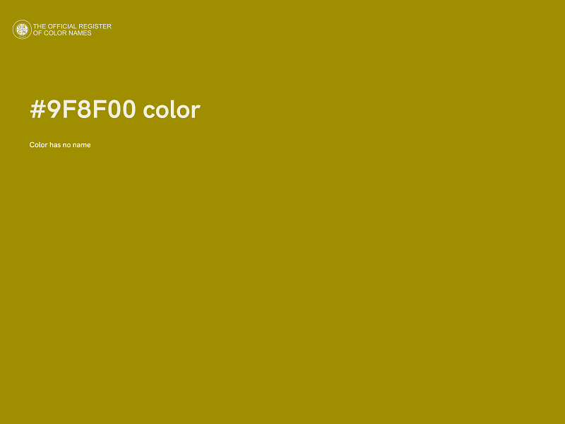 #9F8F00 color image