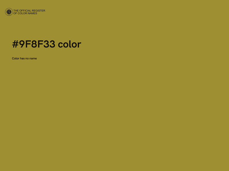 #9F8F33 color image