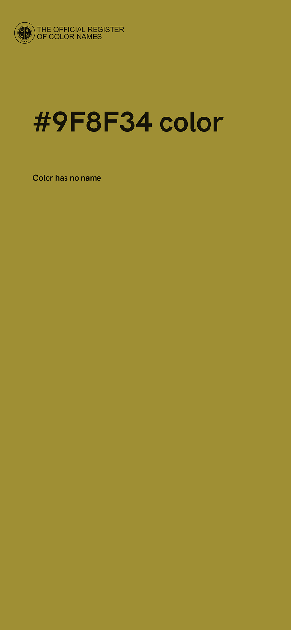 #9F8F34 color image