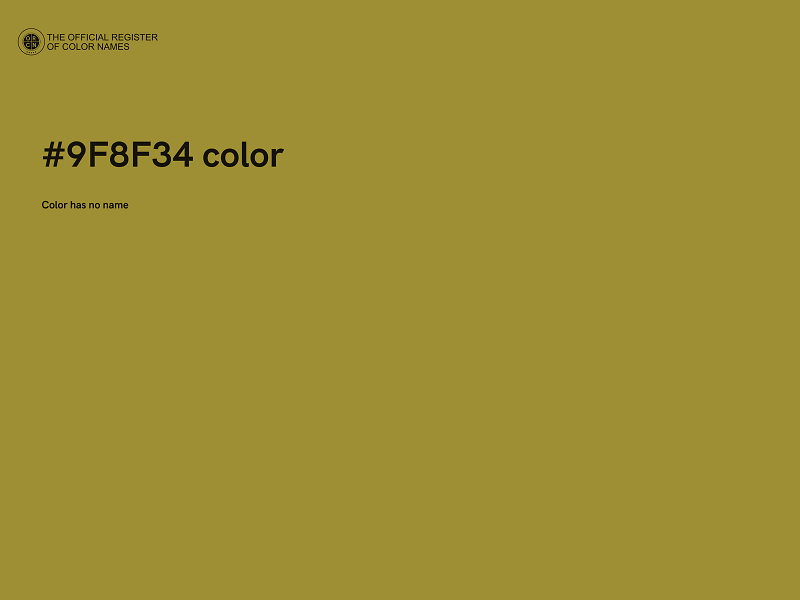 #9F8F34 color image