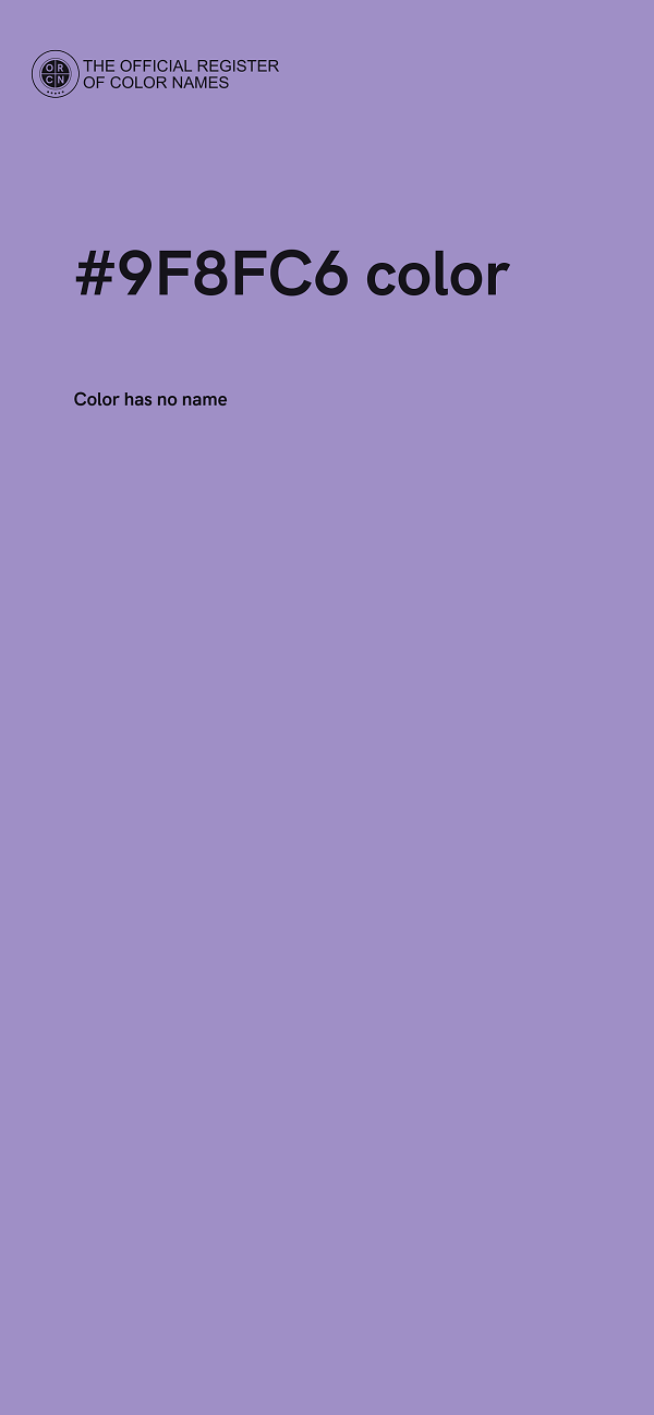 #9F8FC6 color image
