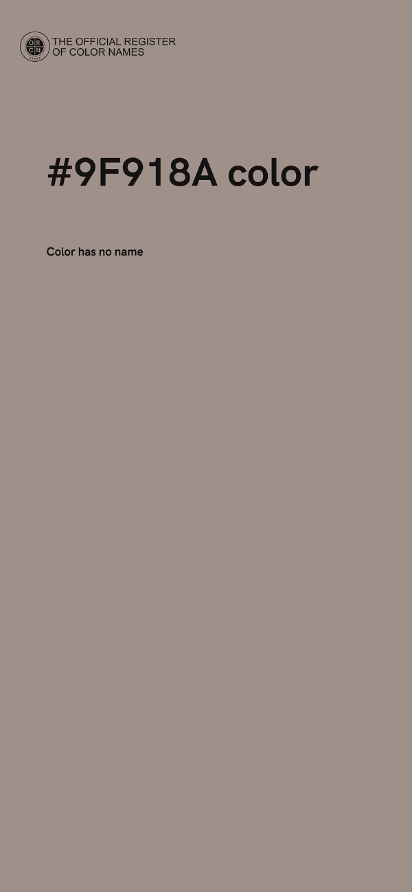 #9F918A color image