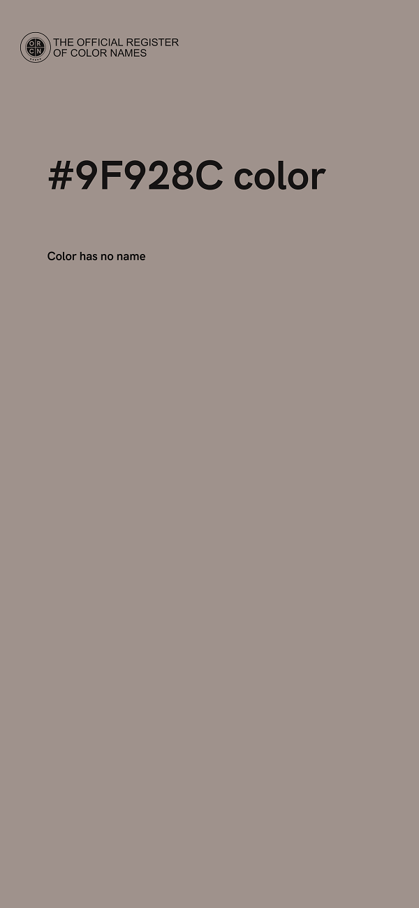 #9F928C color image