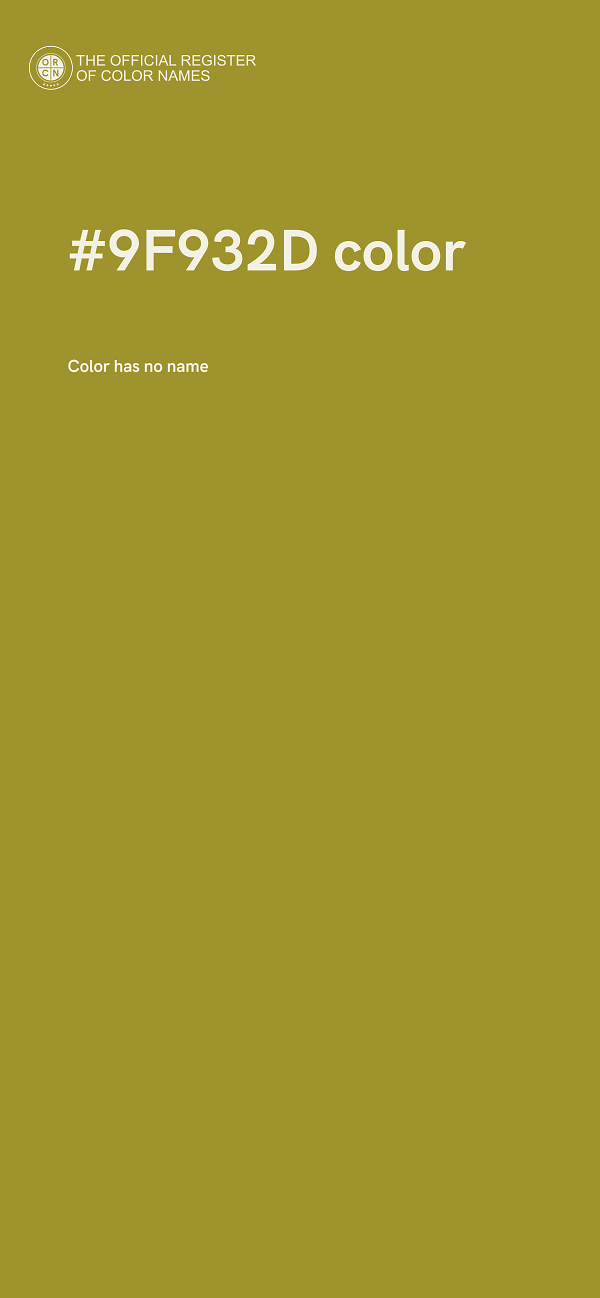 #9F932D color image