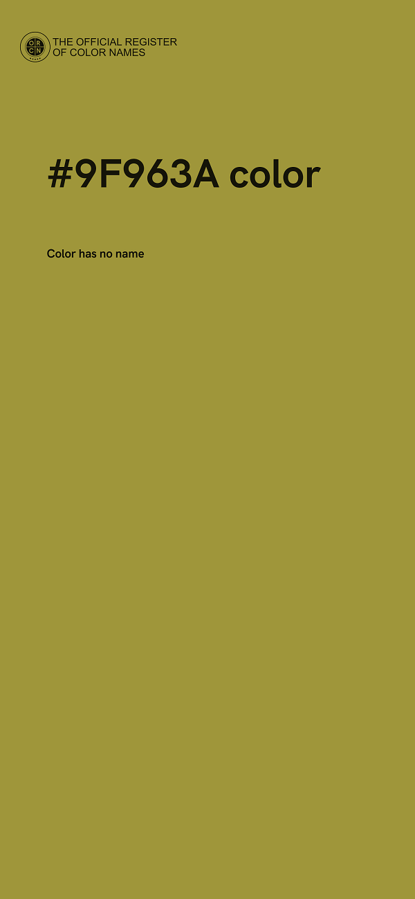 #9F963A color image