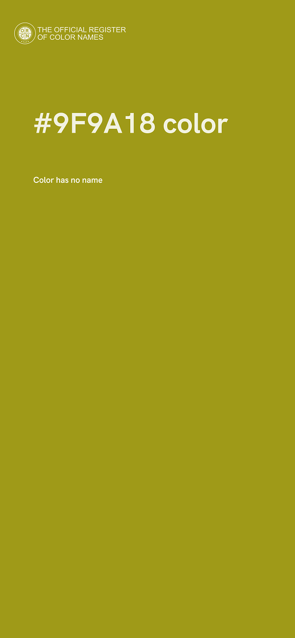 #9F9A18 color image