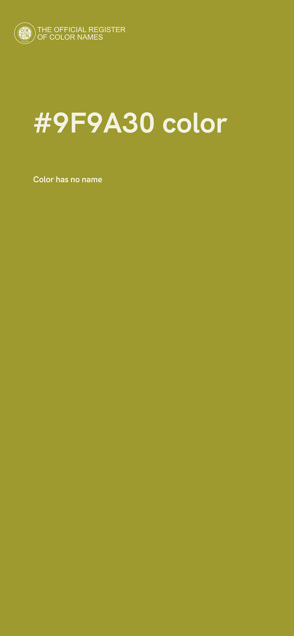 #9F9A30 color image