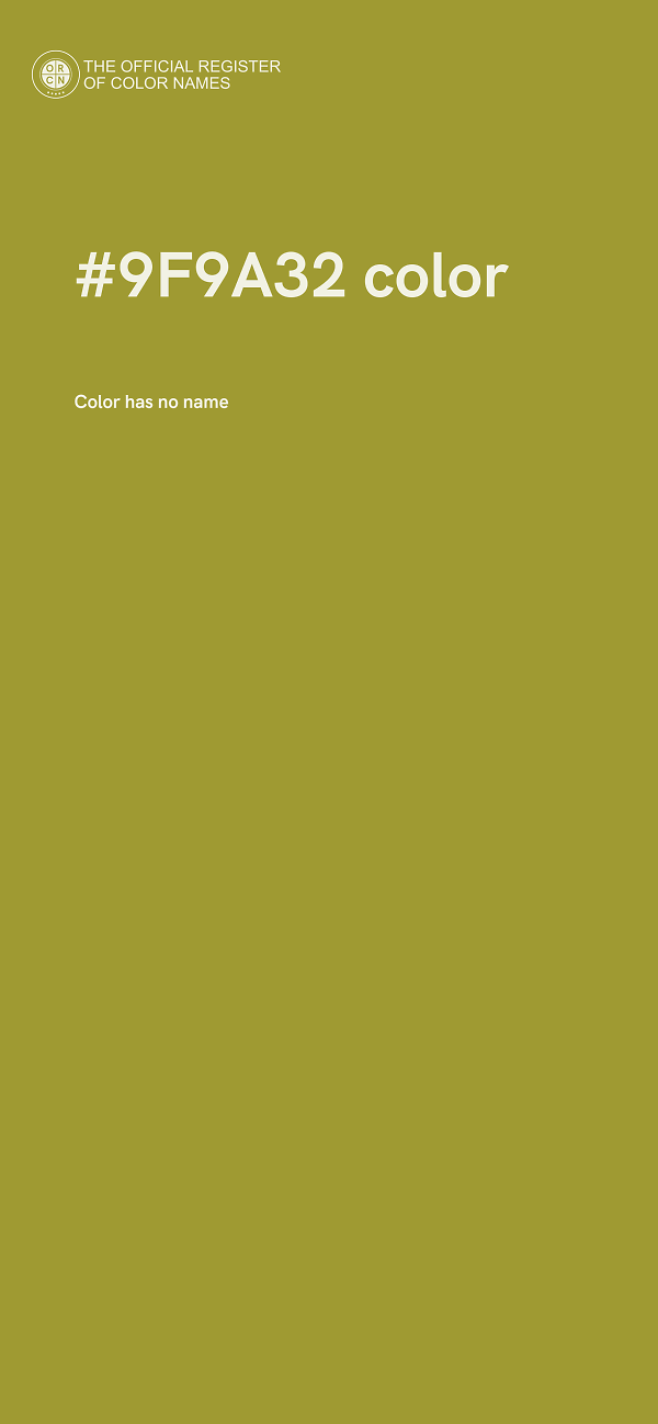 #9F9A32 color image