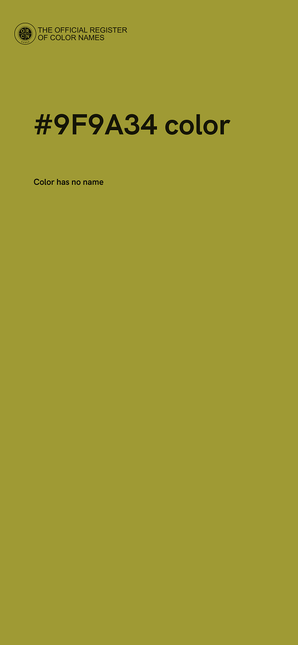 #9F9A34 color image