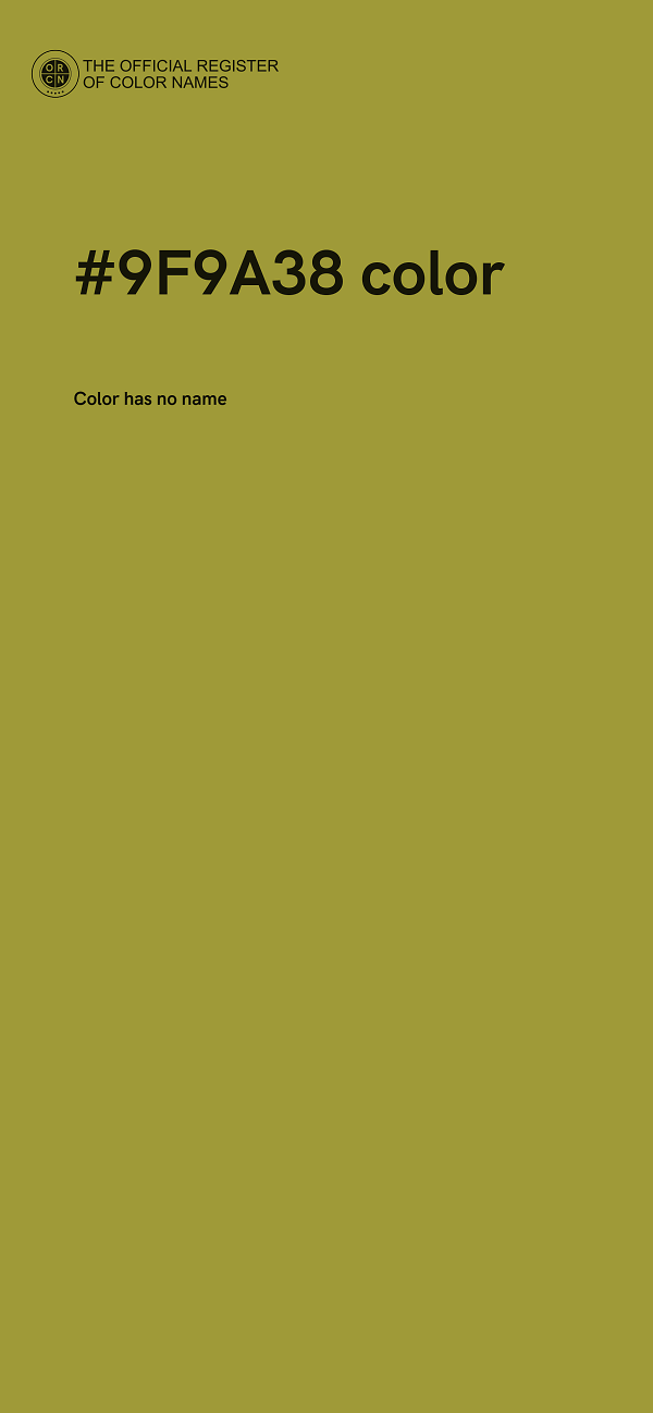 #9F9A38 color image