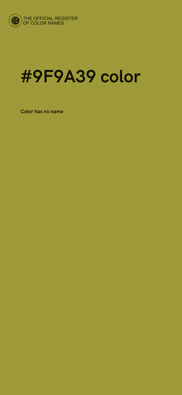 #9F9A39 color image