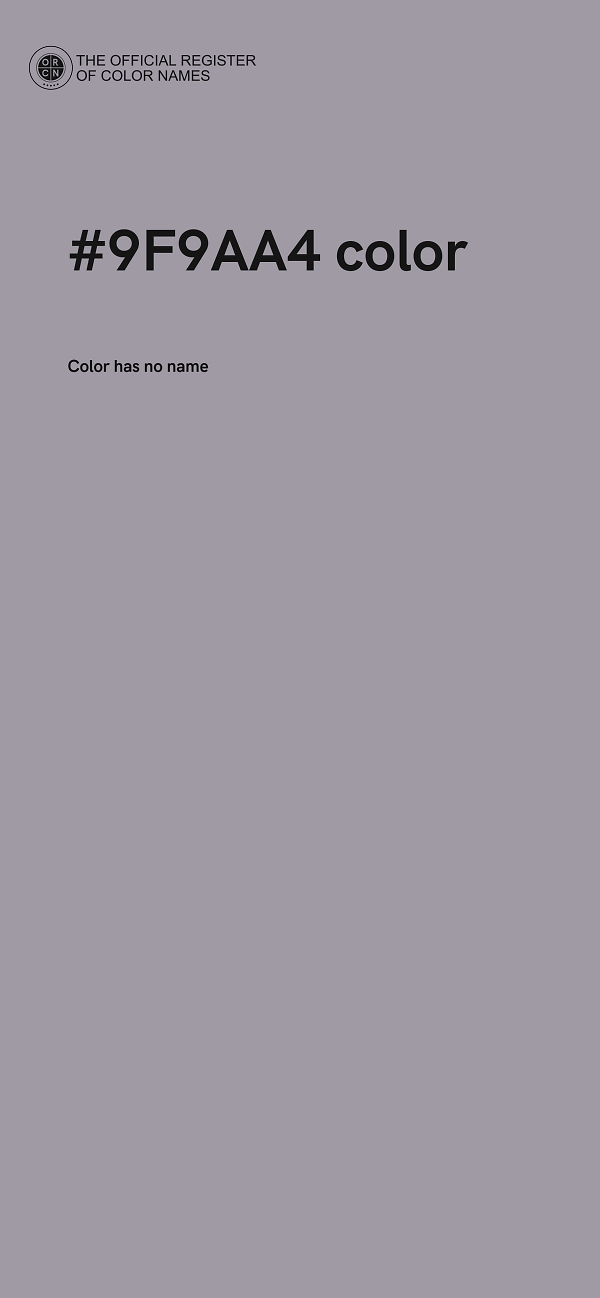 #9F9AA4 color image