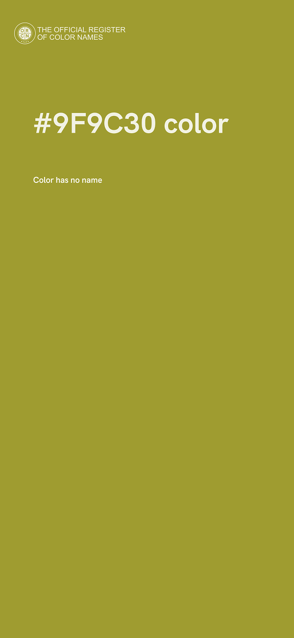 #9F9C30 color image