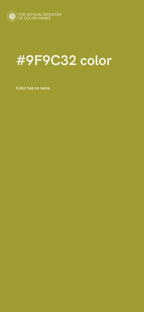 #9F9C32 color image