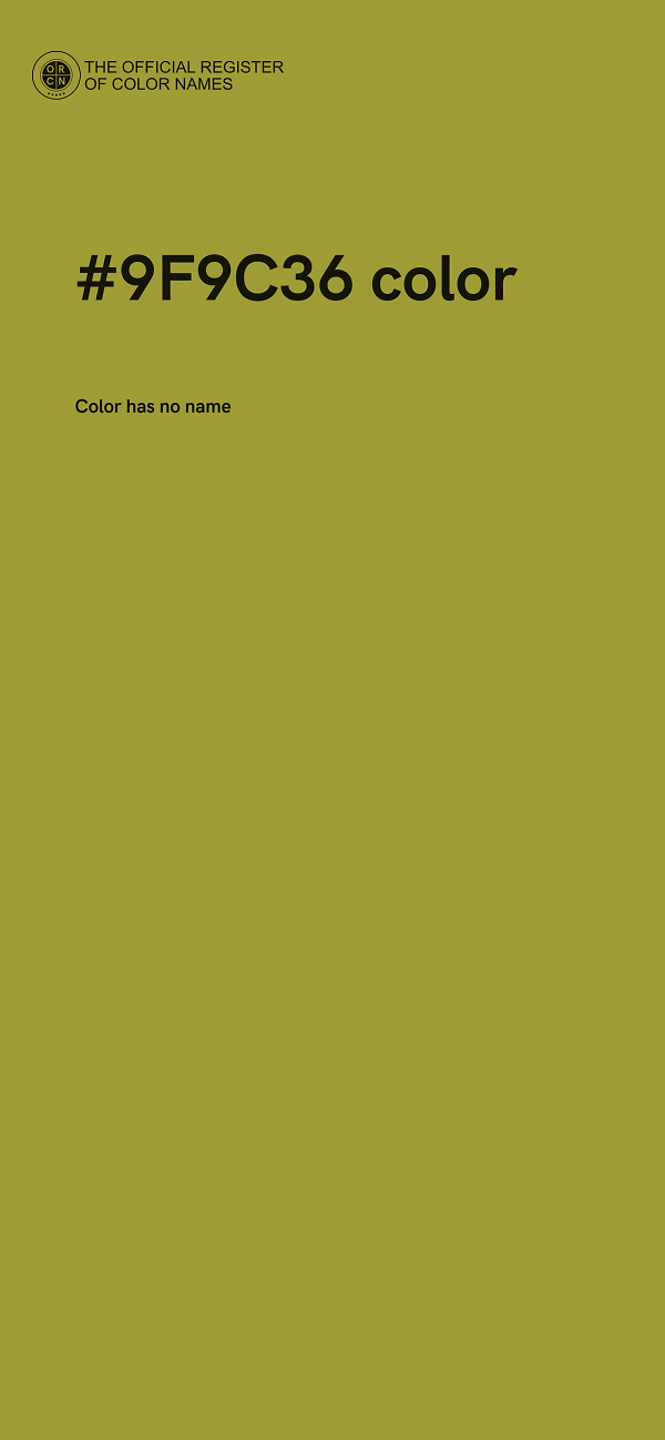 #9F9C36 color image