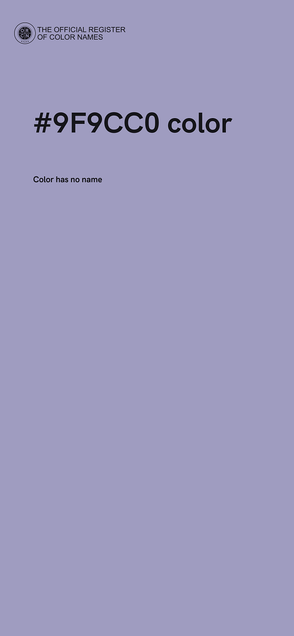 #9F9CC0 color image