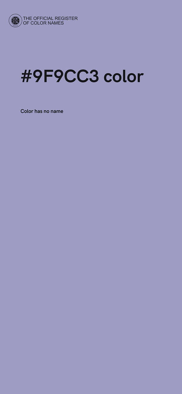 #9F9CC3 color image