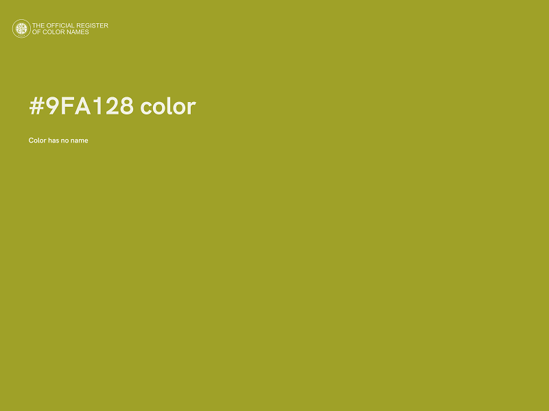 #9FA128 color image