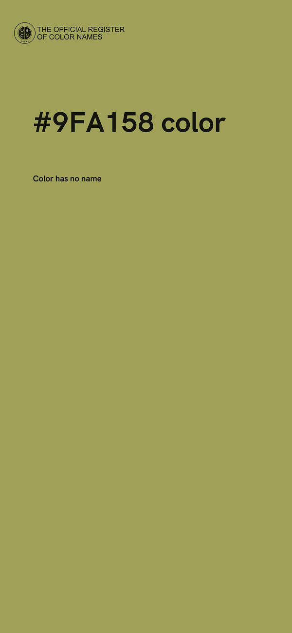 #9FA158 color image